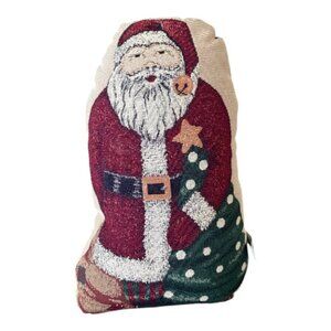 Vintage Riverdale Christmas Santa Claus Weighted Decorative Tapestry Door Stop